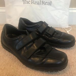 Men’s Prada Round Toe Velcro Leather Loafers